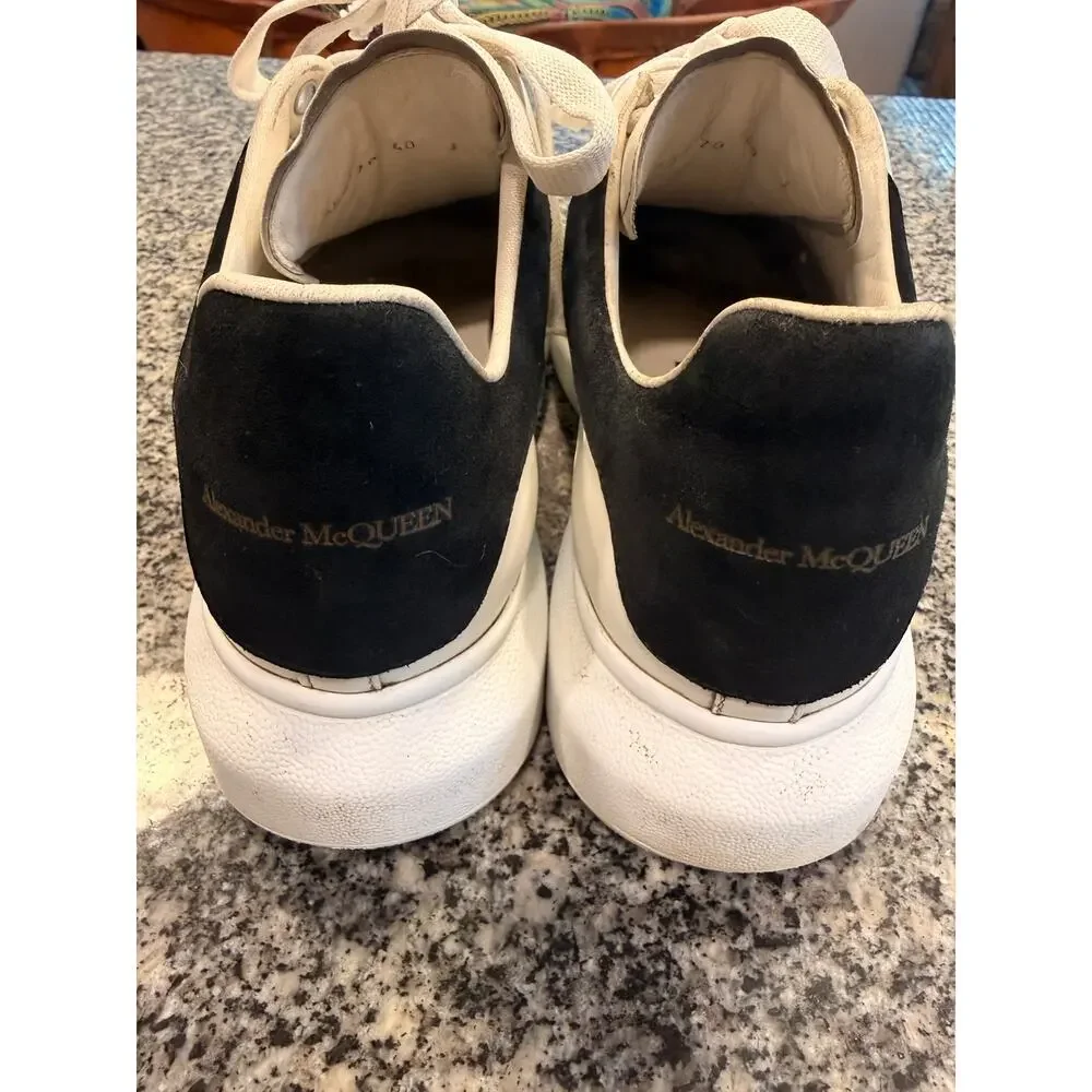 Alexander McQueen White/Black Leather Oversized Sneakers